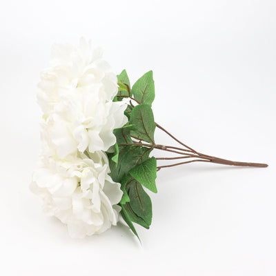 Lifelike Elegance: 17" White Peony Bouquets