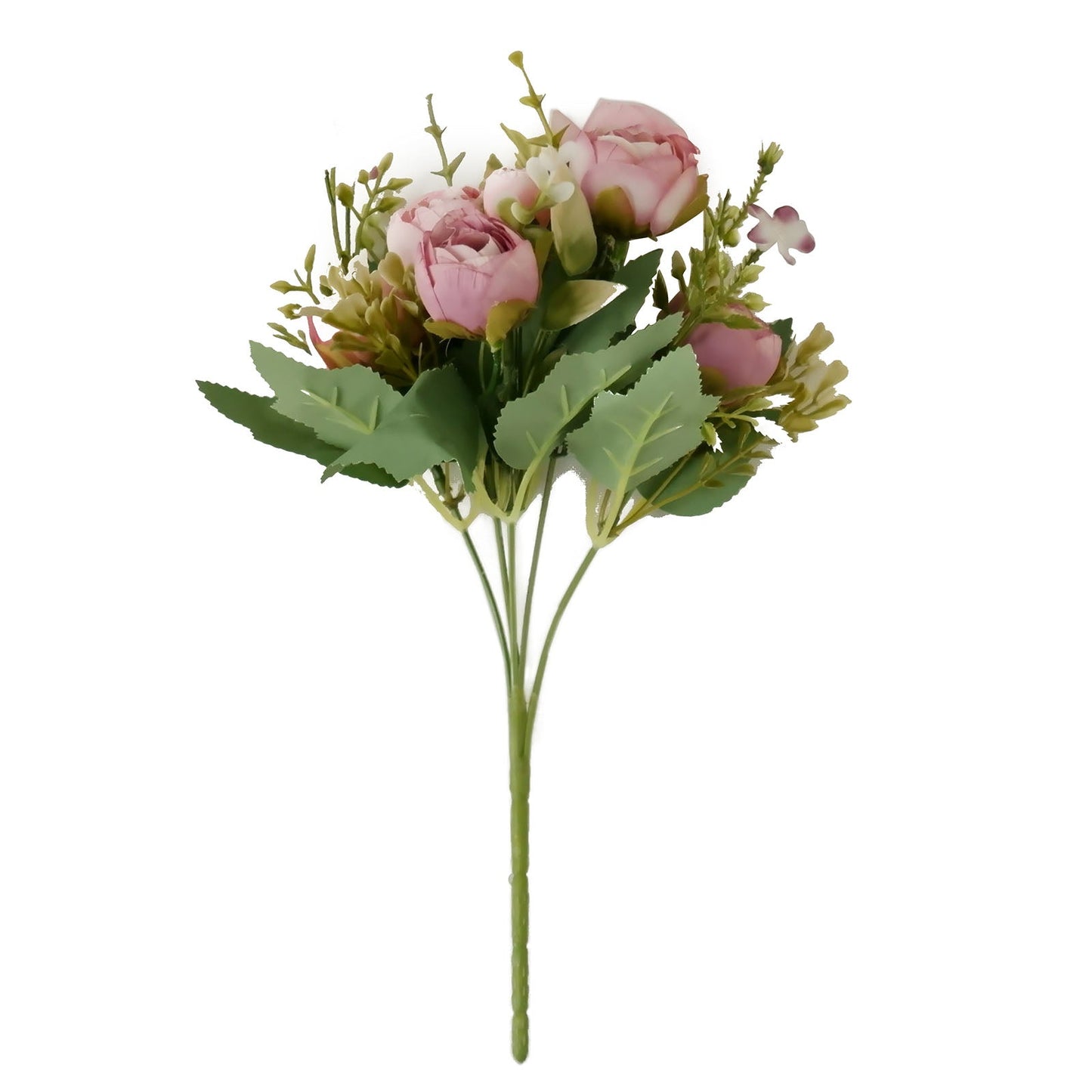 Silk Artificial Mini Ranunculus Flowers In Dusty Rose 4 Pack 12 Inch