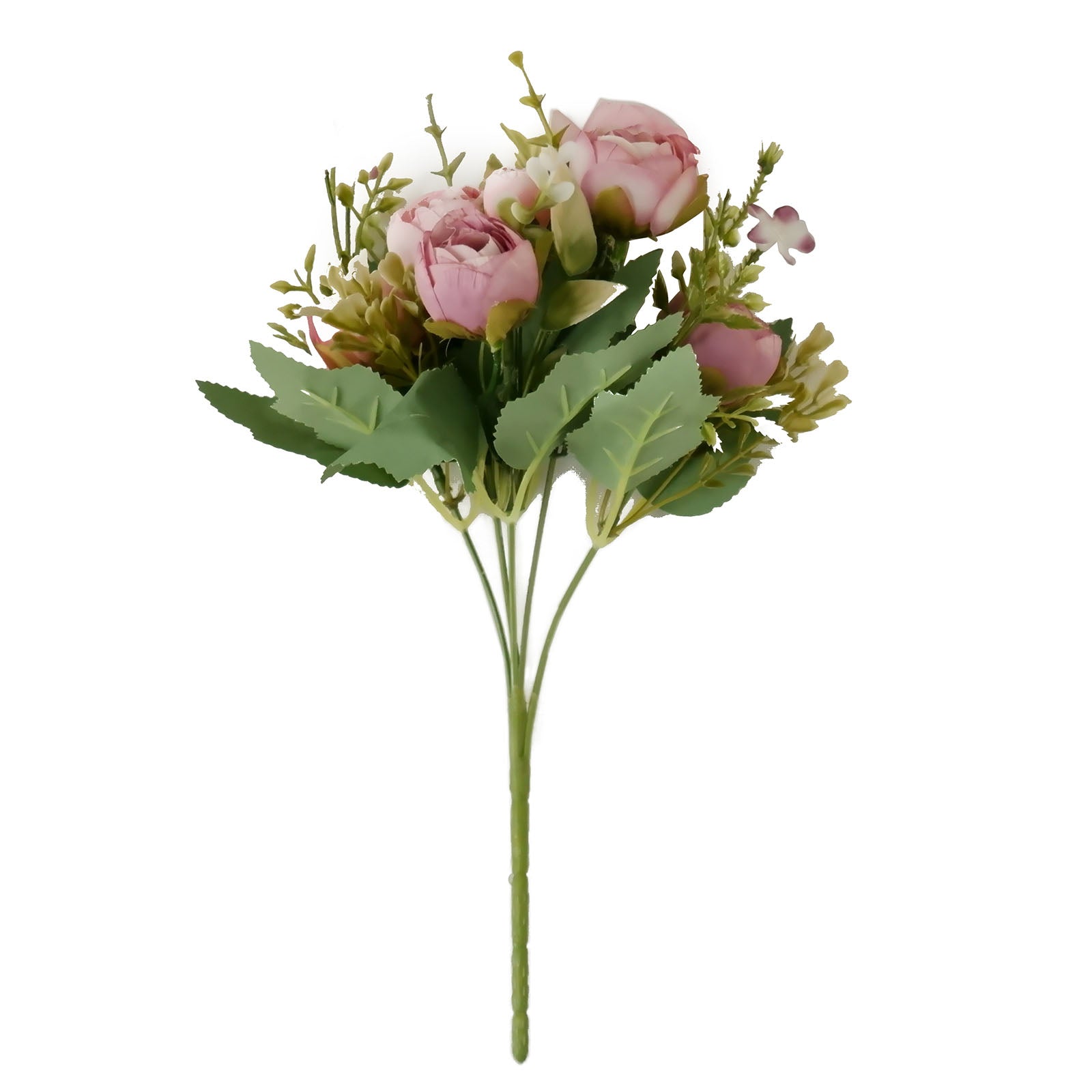 Silk Artificial Mini Ranunculus Flowers In Dusty Rose 4 Pack 12 Inch