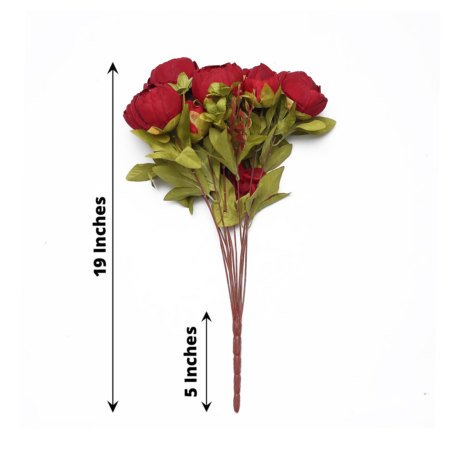 Burgundy Silk Peony Bouquet Two Pack 19 Inch Tall