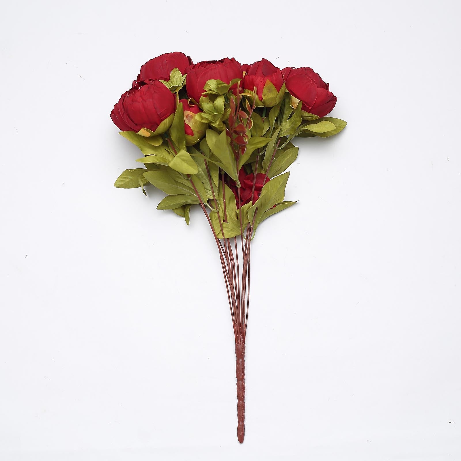 Two Pack of 19 Inch Tall Burgundy Silk Peony Bouquets