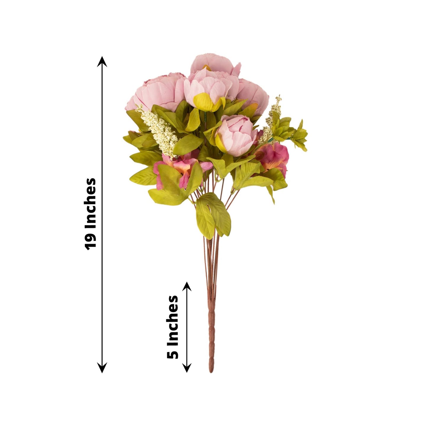 2 Pack | 19inch Lavender Lilac Artificial Peony Flower Wedding Bouquets, Silk Flower