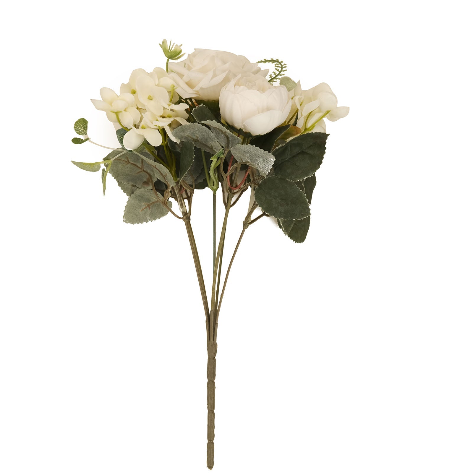 2 Pack Artificial Ivory Silk Peony Flowert Bouquets 12 Inch 
