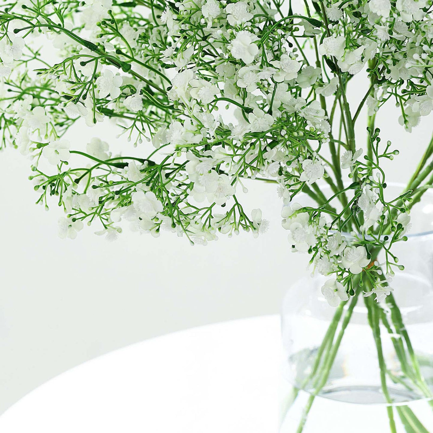 4 Stems 27 Inch White Gypsophila Flowers Artificial Silk