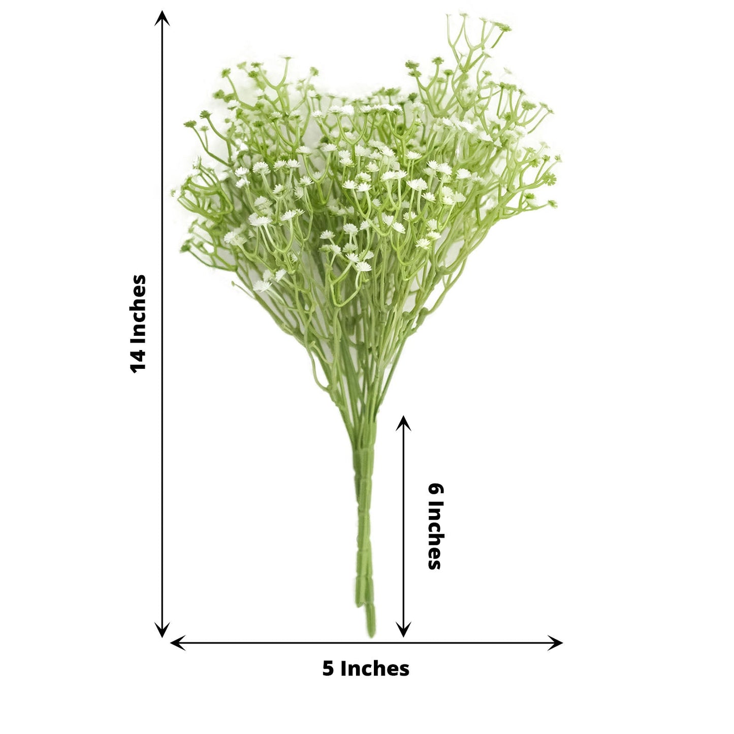 Artificial Real Touch 14 Inch White Gypsophila Baby's Breath Flowers 3 Bushes