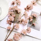 Blush artificial silk carnation flower stems, 42 inches tall.