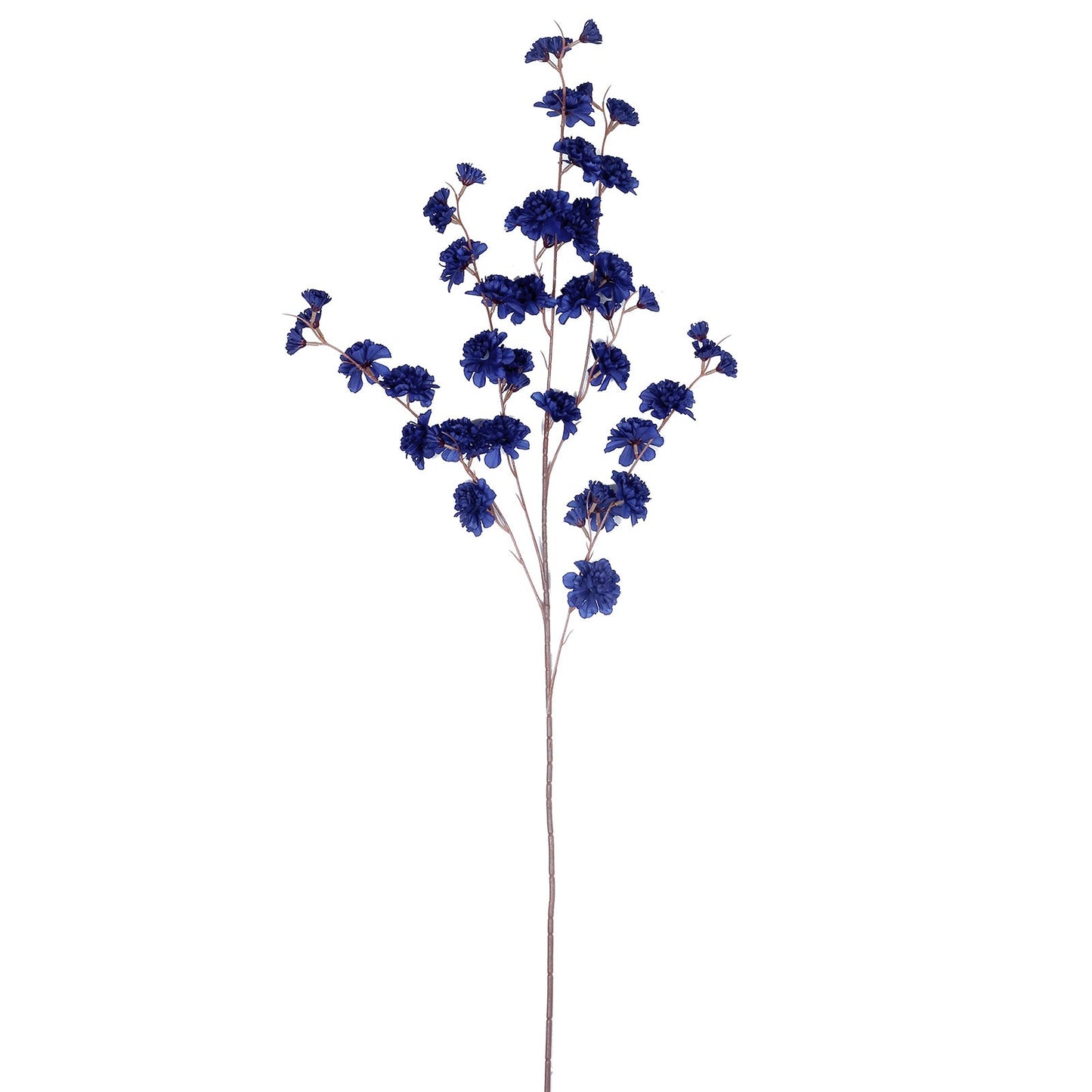 Tall Navy Blue Artificial Silk Carnation 2 Branches 42 Inch