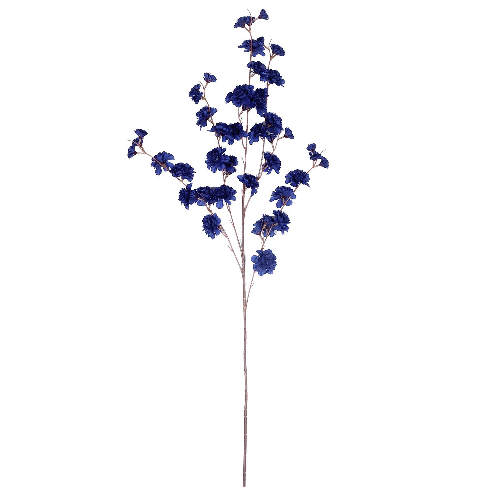 Tall Navy Blue Artificial Silk Carnation 2 Branches 42 Inch