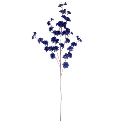 Tall Navy Blue Artificial Silk Carnation 2 Branches 42 Inch