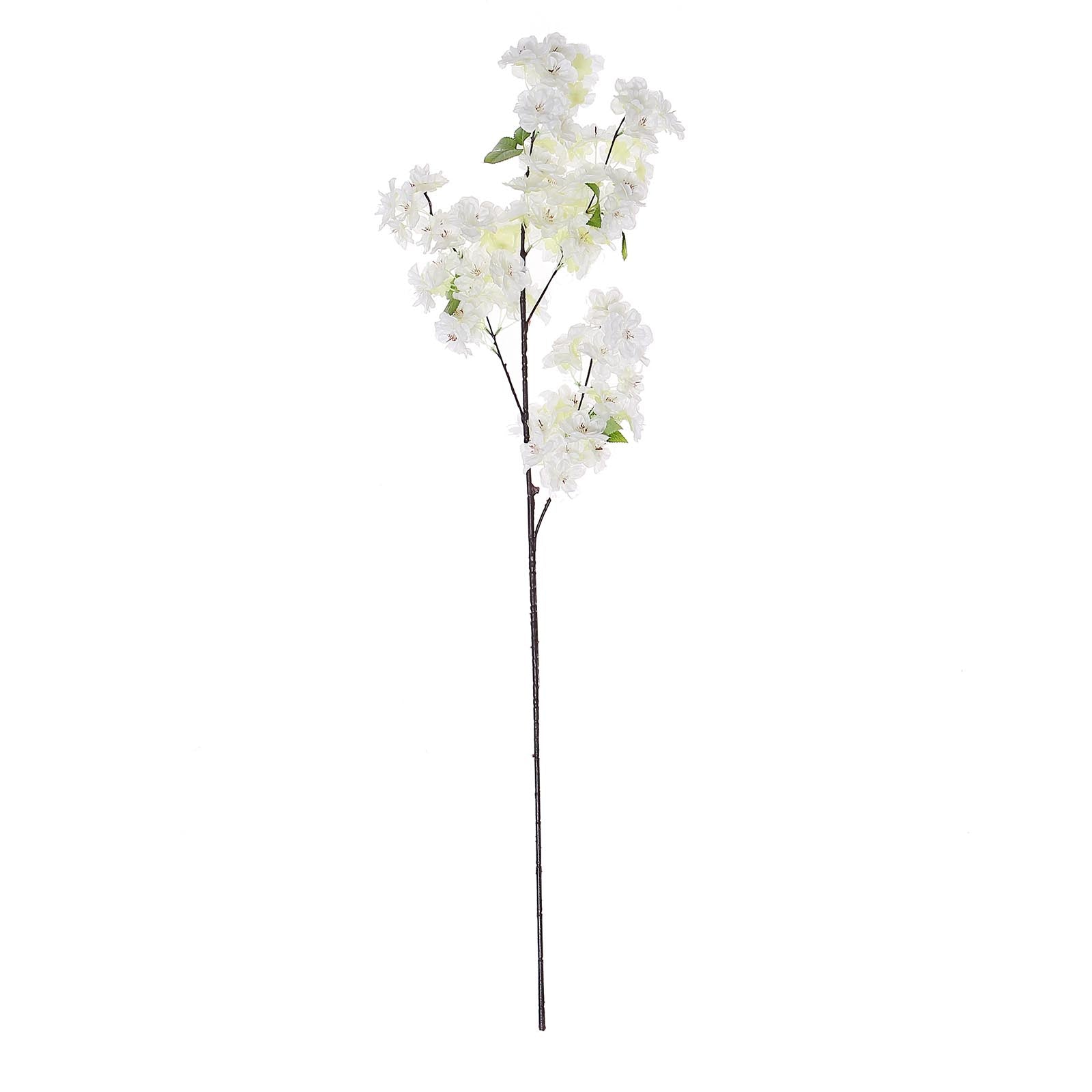4 Bushes | 40inch Tall White Artificial Silk Cherry Blossom Flowers, Branches