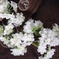 4 Bushes | 40inch Tall White Artificial Silk Cherry Blossom Flowers, Branches