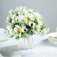 Artificial Silk Daisy Bouquet Cream 11 Inch 4 Bushes 