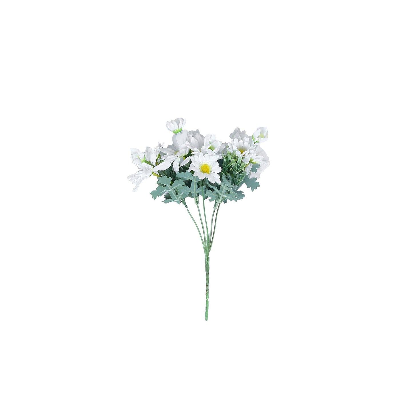 Artificial Silk 4 Bushes White Daisy in 11 Inch Bouquet