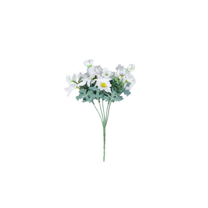 Artificial Silk 4 Bushes White Daisy in 11 Inch Bouquet