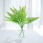 19" Green Artificial Boston Fern Leaf Plant in a clear vase.
