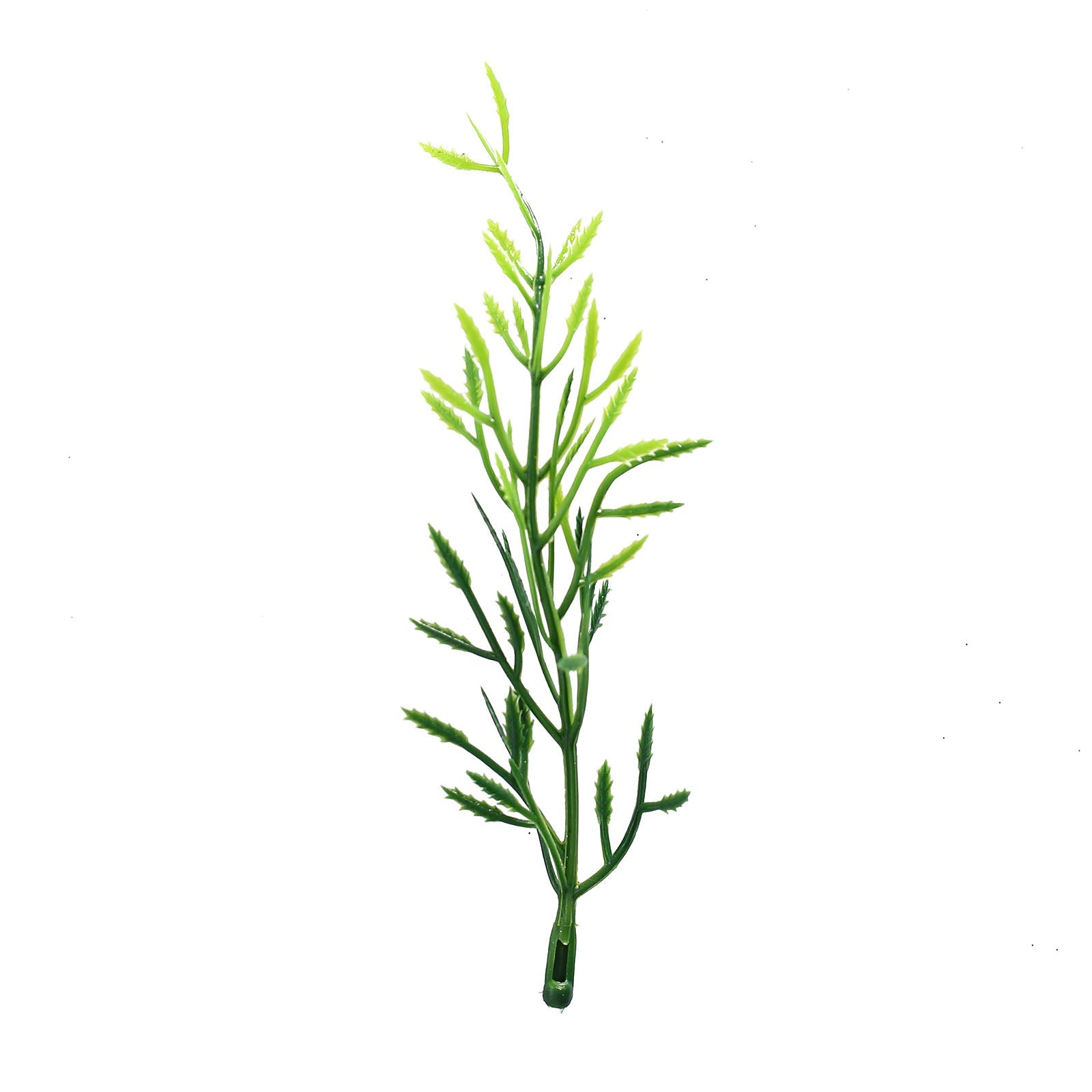 6" Mini green artificial fern leaf branch for decorative vase filler.