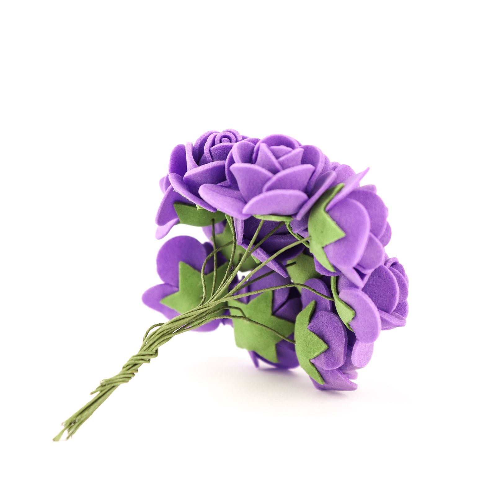 Purple DIY Foam Rose Flowers 1 Inch 48