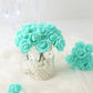 1 Inch Turquoise Real Touch Roses With Stems 48 Pack 
