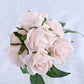 24 Roses 2" Blush Artificial Foam Flowers With Stem Wire and Leaves