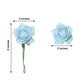 2 Inch Dusty Blue Foam with Flexible Stem and Leaves 24 Roses