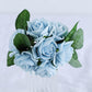 24 Roses | 2" Dusty Blue Artificial Foam Flowers With Stem Wire and Leaves