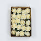 2 Inch Foam Roses 24 Roses Cream Flexible Stem Leaves
