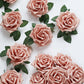 Flexible Stem and Leaves 5 Inch Dusty Rose Artificial Foam Flowers 24 Roses 
