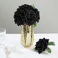 24 Roses | 5" Black Artificial Foam Flowers With Stem Wire and Leaves