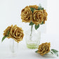 5 Inch Gold Flowers Flexible Stem Leaves of Artificial Foam 24 Roses