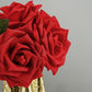 Artificially 5 Inch Red Foam Flowers with Stem and Leaves 24 Roses#whtbkgd