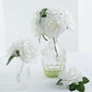 White Artificial Foam Flowers 5 Inch with Flexible Stem and Leaves 24 Roses