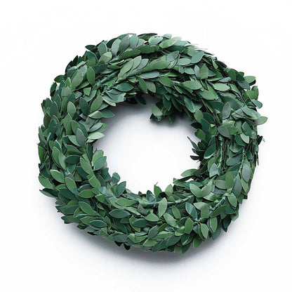 18ft mini green artificial leaf garland with flexible vine.
