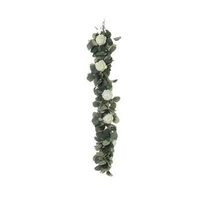 42 Inch Green Eucalyptus Artificial Leaf Ranunculus Flower Garland Vine