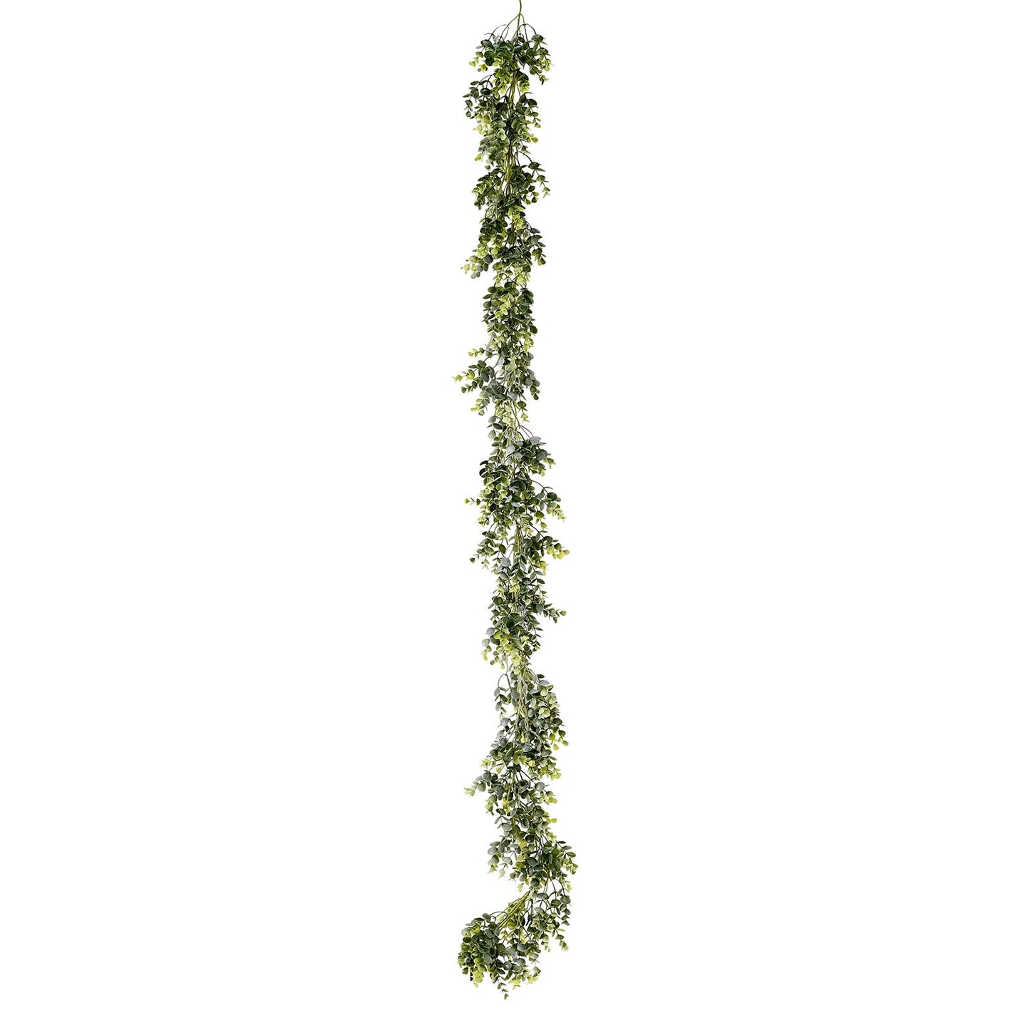 6 Feet Lifelike Frosted Green Waterproof Artificial Eucalyptus Leaf Garland Plant Faux Hanging Vine