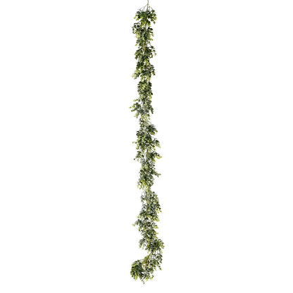6 Feet Lifelike Frosted Green Waterproof Artificial Eucalyptus Leaf Garland Plant Faux Hanging Vine