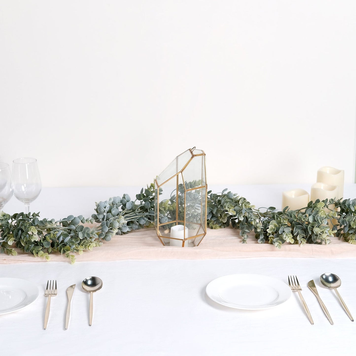 6ft Lifelike Frosted Green Artificial Eucalyptus Leaf Garland Plant, Waterproof Faux Hanging Vine