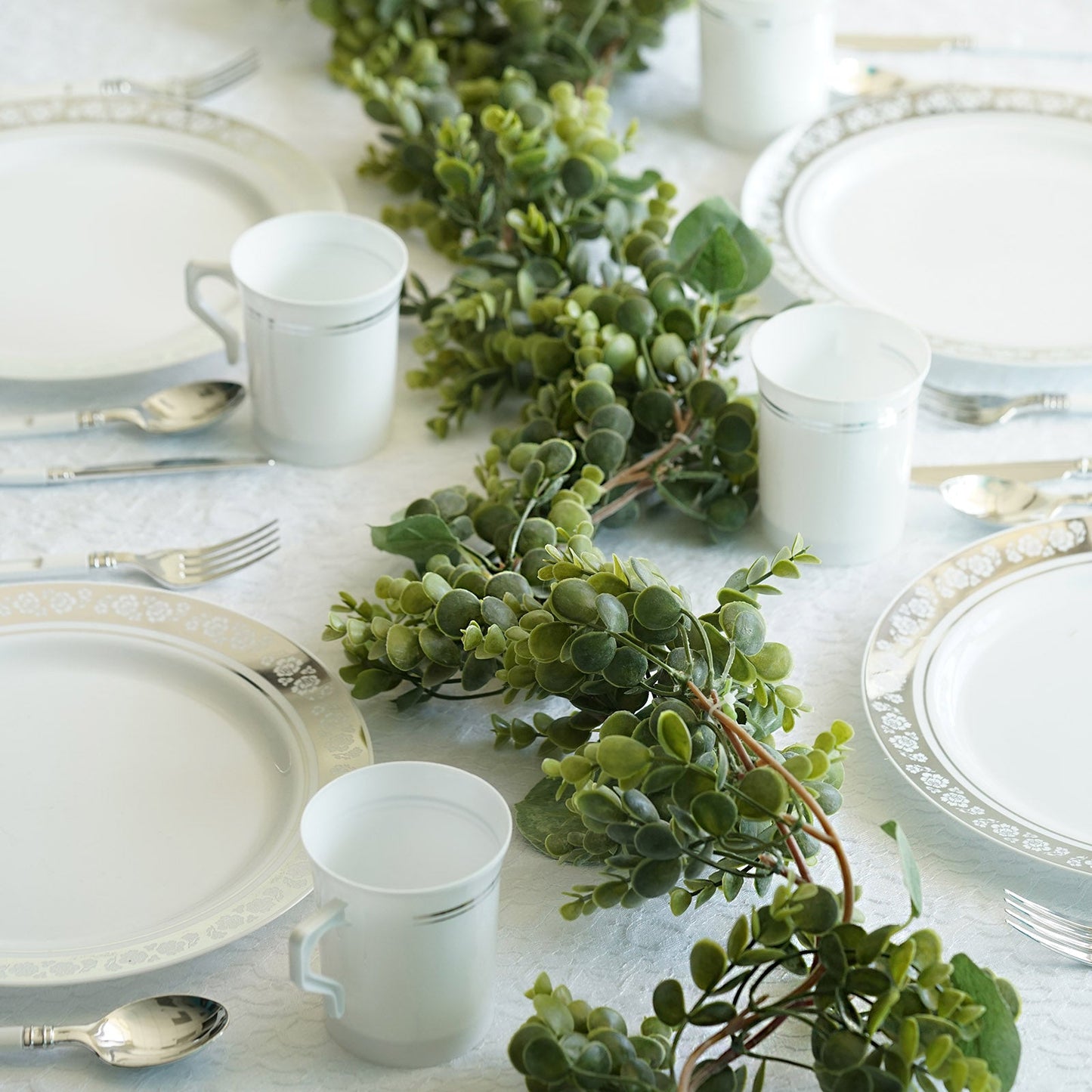 5ft | Real Touch Green Artificial Eucalyptus/Boxwood Leaf Garland Vine