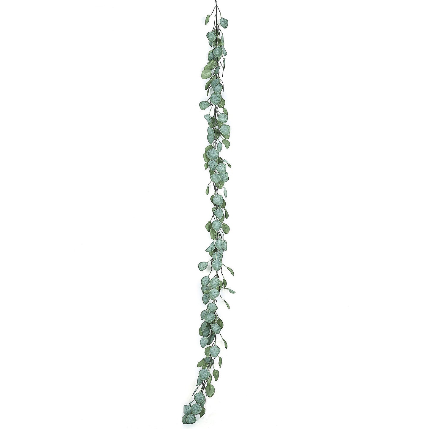 6.5 Feet Green Silk Frosted Artificial Eucalyptus Leaf Garland Vine