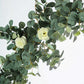 6 Feet Green & Ivory Artificial Rose Flower Eucalyptus Leaf Garland Vine#whtbkgd