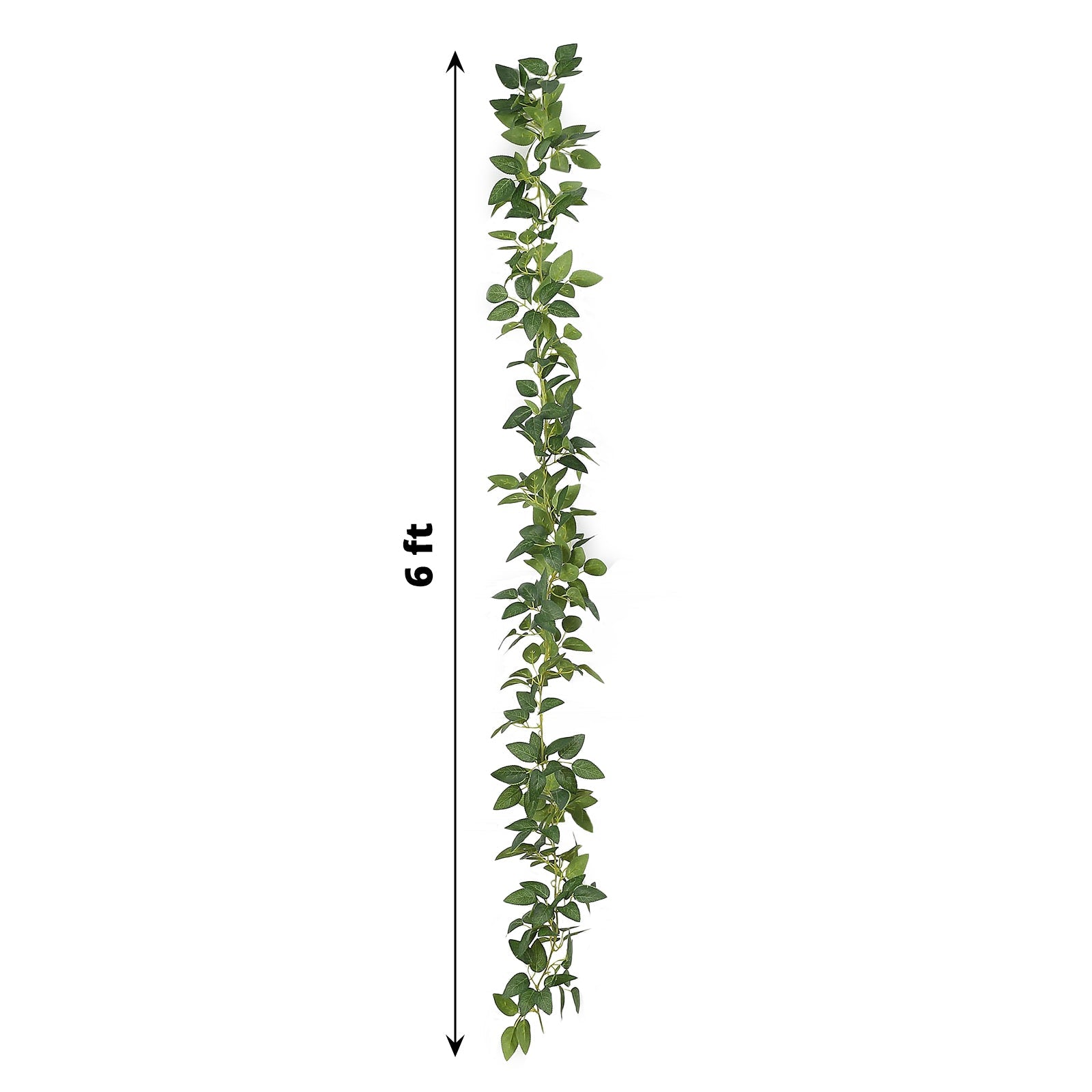 6ft | Real Touch Green Artificial Silk Rose Leaf Table Garland, Flexible Hanging Greenery Vine