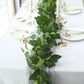 6ft | Real Touch Green Artificial Silk Rose Leaf Table Garland, Flexible Hanging Greenery Vine