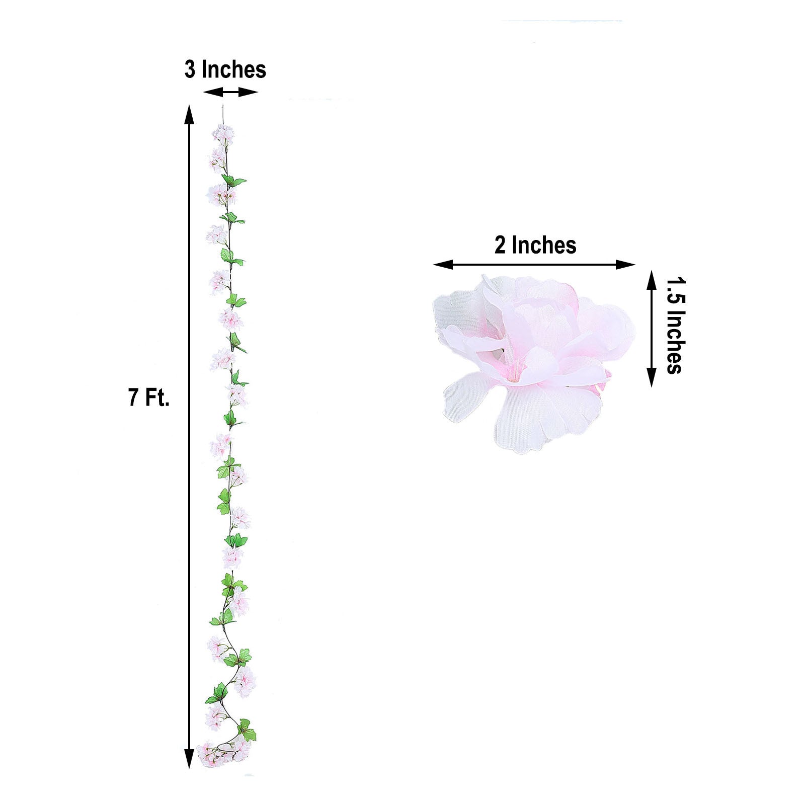 7 Feet Artificial Silk Cherry Blossoms In Blush Rose Gold 2 Pack