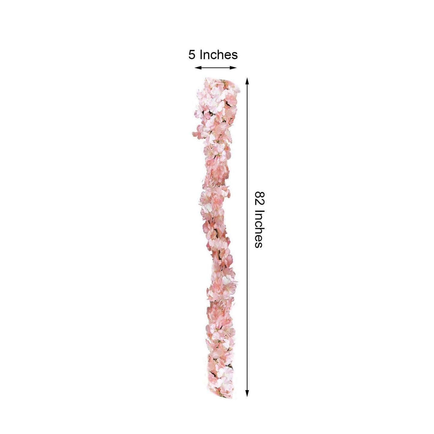 Blush & Rose Gold Hydrangea Silk Hanging Flower Garland Vine 7 Feet 