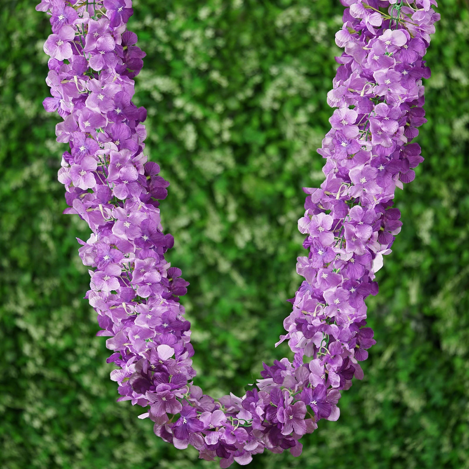 7ft | Purple Artificial Silk Hydrangea Hanging Flower Garland Vine