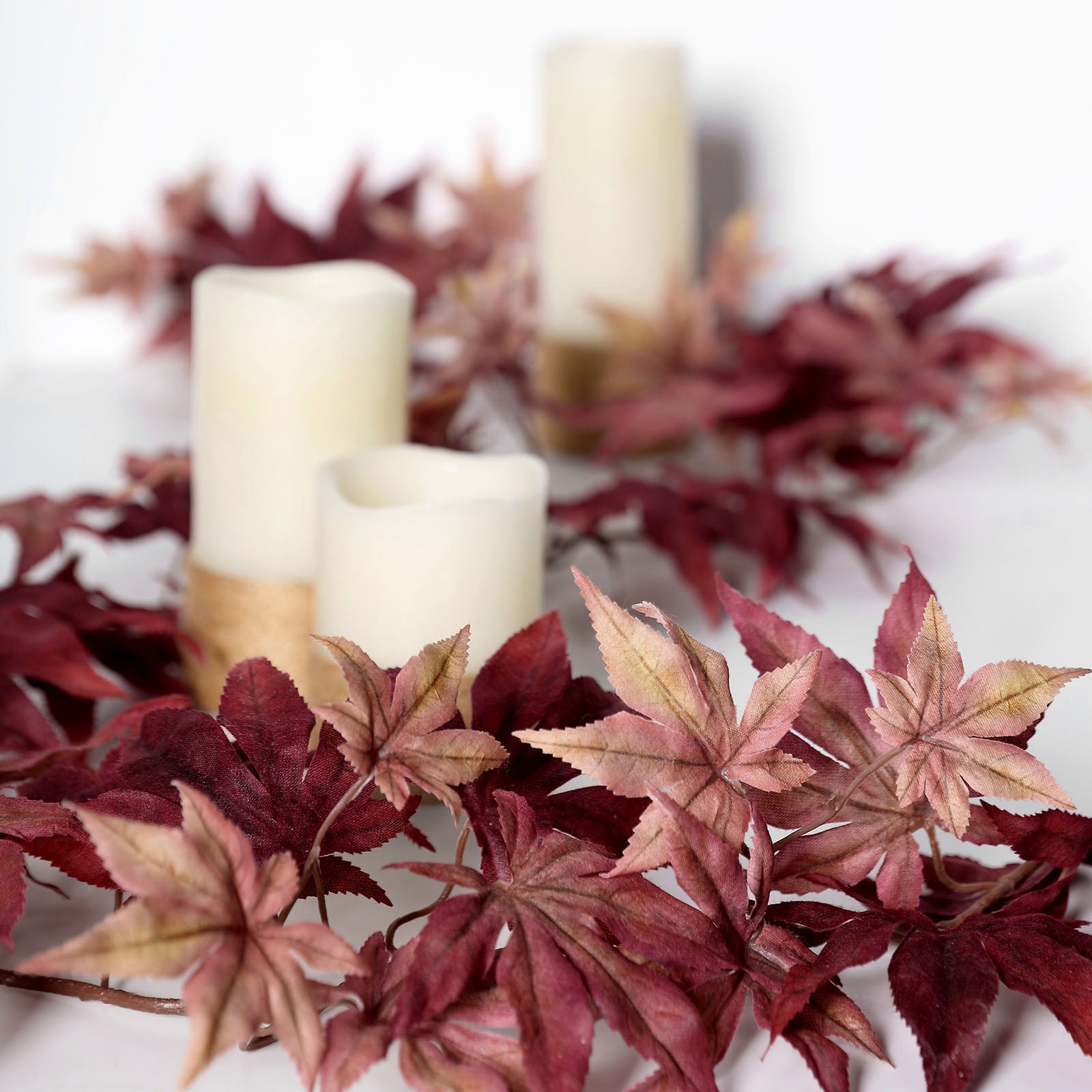 Burgundy Silk Maple Leaf Hanging Garland 6 Feet