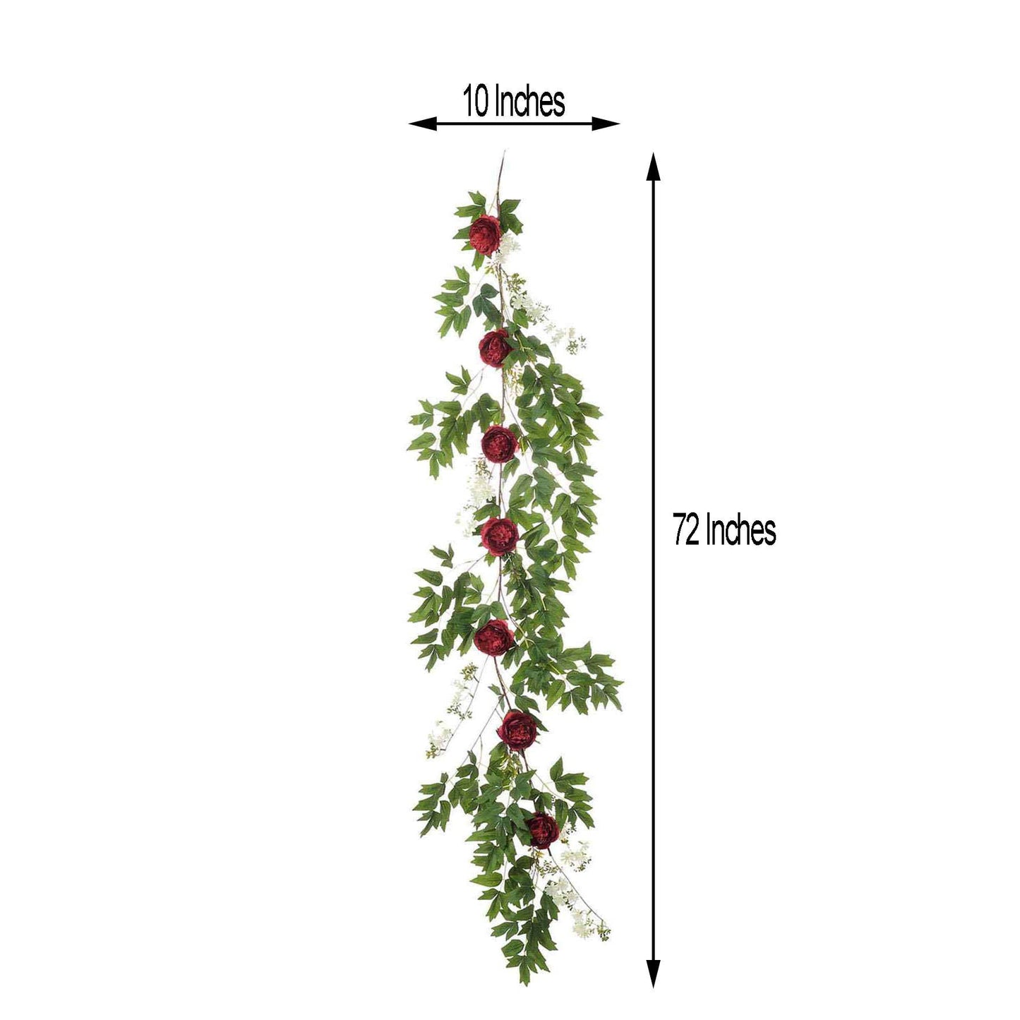 6ft | Burgundy Artificial Peony/Foliage Hanging Flower Garland Vine