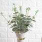2 Bushes | 19inch Frosted Green Artificial Eucalyptus Branch Bouquet Plants