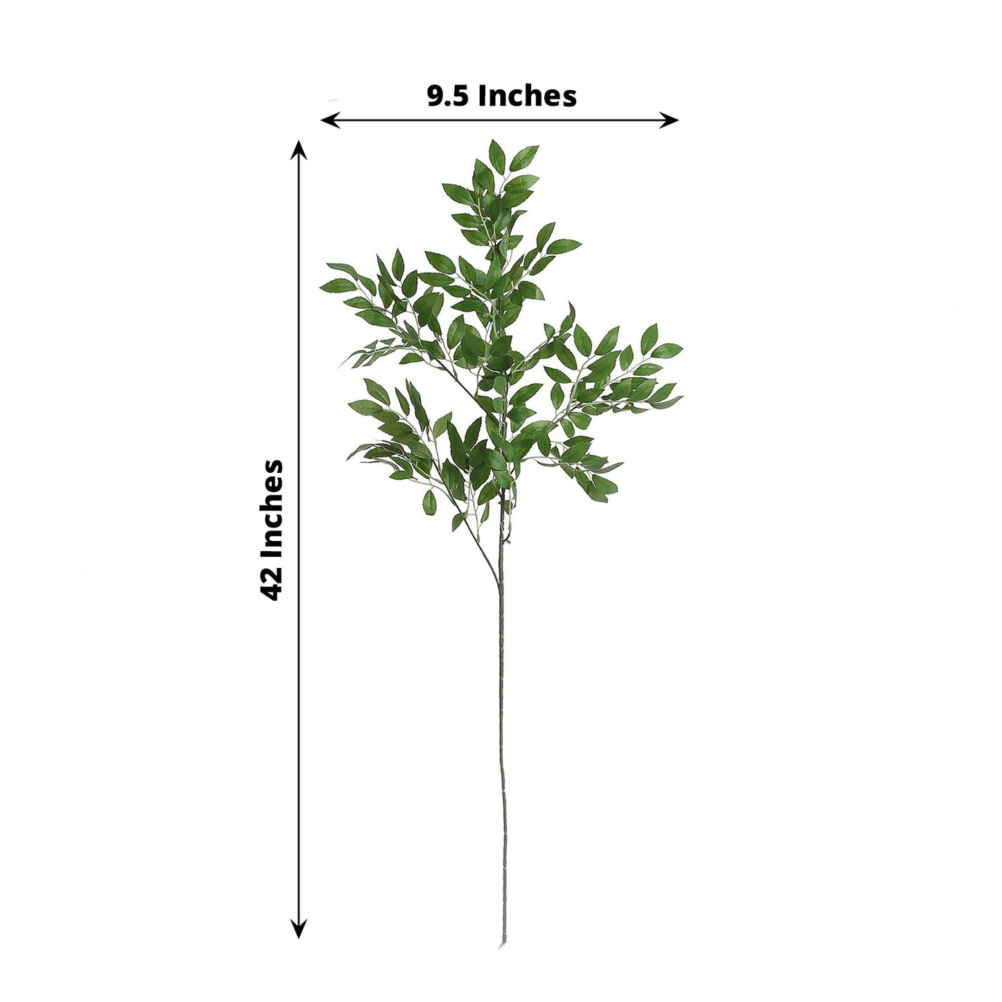Light green artificial silk beech leaf branches, 42" tall, ideal for vase fillers.