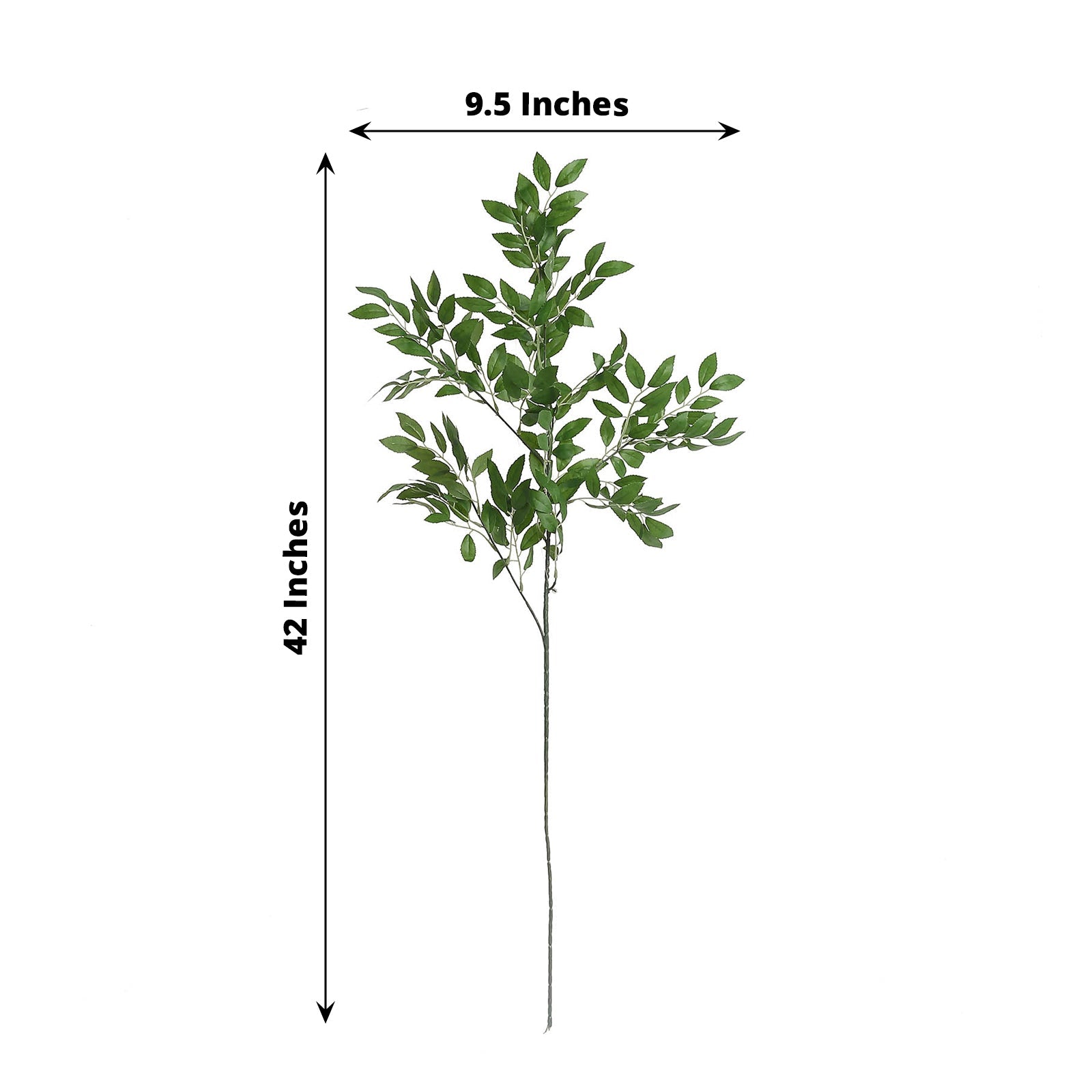 Light green artificial silk beech leaf branches, 42" tall, ideal for vase fillers.