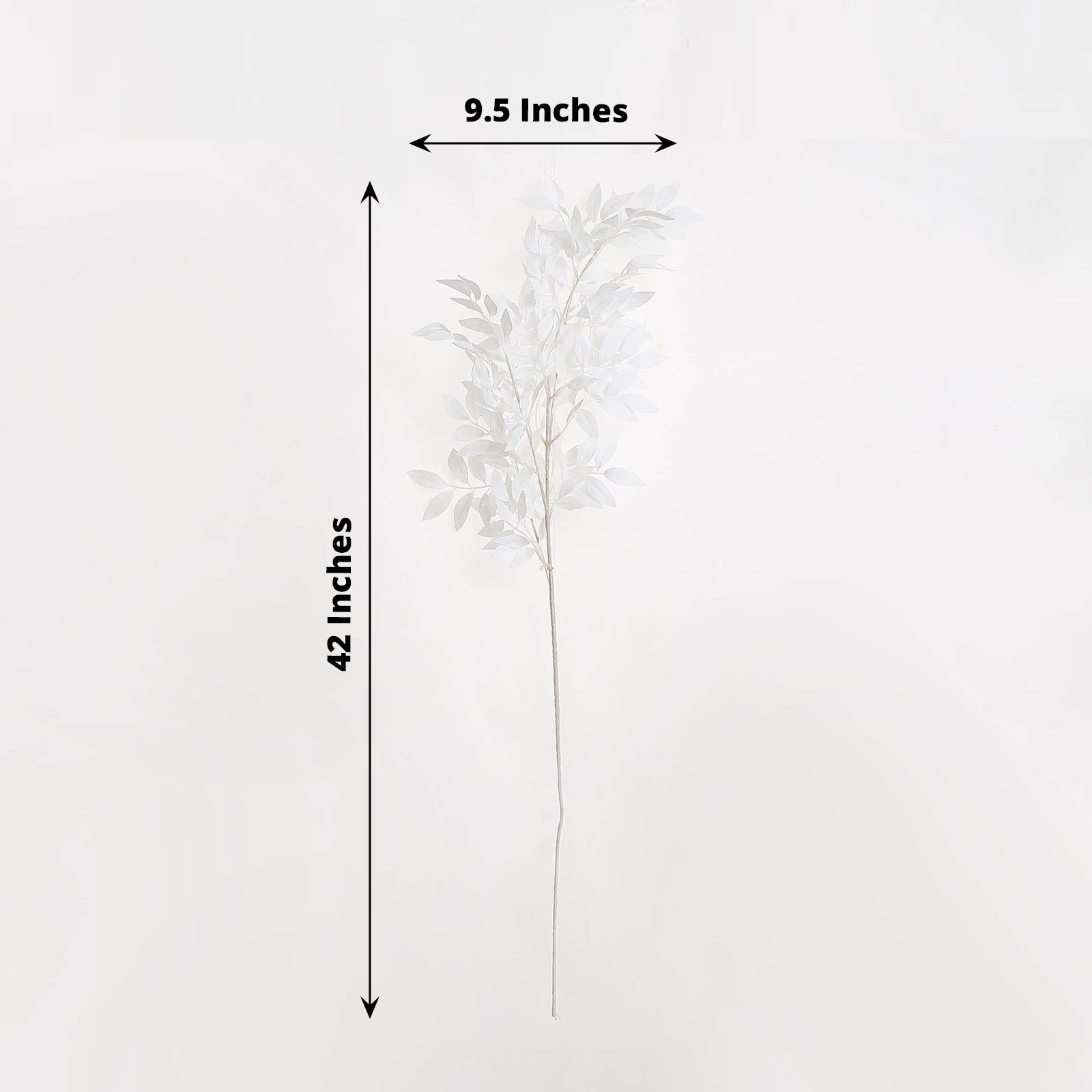 42" Tall White Artificial Silk Beech Leaf Branches for vase fillers.